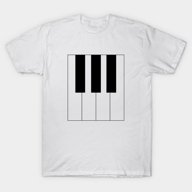 Piano Keyboard (F,G,A,B) T-Shirt by TojFun